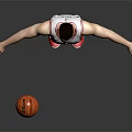 A Man in White Bulls Jersey Number 8 with Basketball White Leggings and Red Sneakers