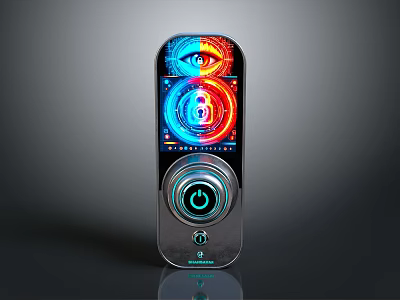 Smart Door Lock With Fingerprint Recognition Password And Colorful Display Screen 3d model