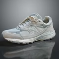 Light Gray New Balance Casual Sneakers With Mesh And Leather Upper White Sole