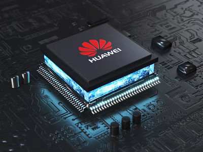 Smart Machine Huawei Chip on Circuit Board with Advanced Technology Features 3d model