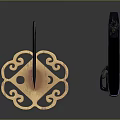 Traditional Japanese Katana Weapon With Scabbard Sharp Blade And Decorative Handle