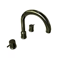 Modern Chrome Faucet with Curved Spout and Separate Control Handles
