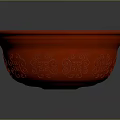 Red Decorative Household Bowl With Intricate Carved Patterns For Daily Use
