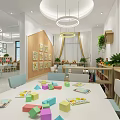 Nordic Classroom Kindergarten Large Class Classroom 3d model