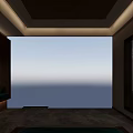 Modern Public Toilet Interior With Marble Walls Glass Partitions And Sofa Wash Basin