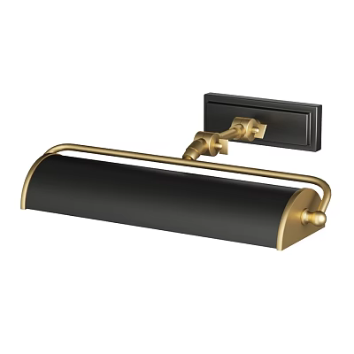 Modern Black Wall Sconce With Gold Metal Accents For Bathroom Vanity Lighting 3d model