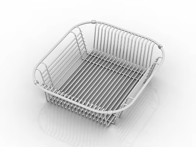 Stainless Steel Square Wire Dish Drainer Basket for Kitchen Countertop Utensil Drying 3d model