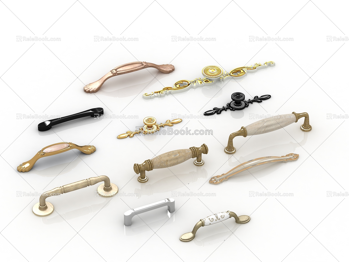 Modern hardware handle classical handle 3d model