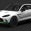 White SUV Car with Black Grille Green Accents Sleek Body and Sporty Design