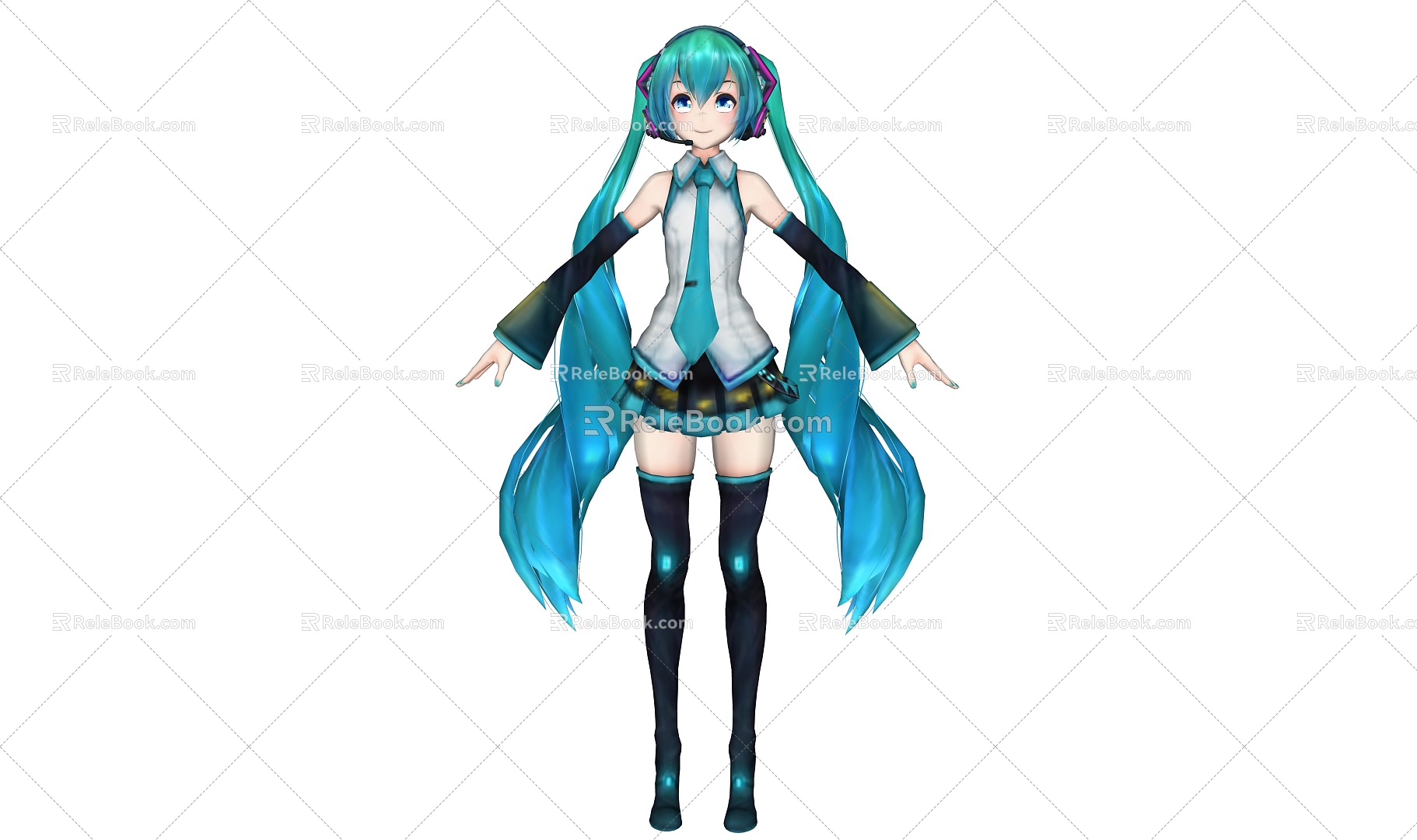 Virtual Character Two-dimensional Character Initial Sound Future Beautiful Girl 3d model