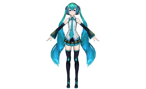 Virtual Character Two-dimensional Character Initial Sound Future Beautiful Girl 3d model