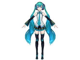 Virtual Character Two-dimensional Character Initial Sound Future Beautiful Girl 3d model