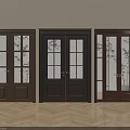 Elegant Wooden Double Doors With Glass Panels And Various Colors For Home Interior