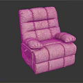 Light Pink Single Sofa With Square Stitched Design And Plush Armrests 3d model
