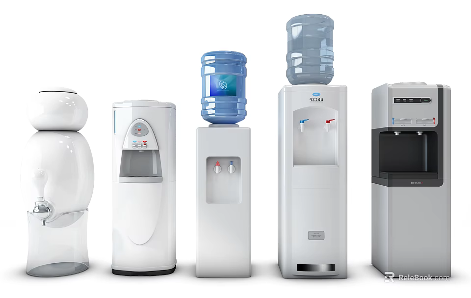 Various Designs of Water Dispensers as Daily Use Household Electrical Appliances 3d model 