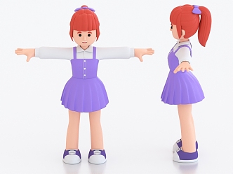 Cartoon Character Cartoon Girl Cartoon Woman 3d model