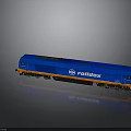 Blue Railbox Train Model Display With Shiny Exterior And Brand Logo