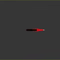 Sharp Red Blade Axe With Brown Wooden Handle As Weapon