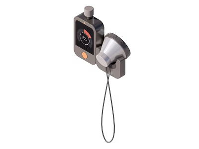 Industrial Equipment With Compact Design Digital Display Screen Speaker And Lanyard 3d model