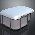 Modern Equipment with White Curved Top Transparent Side Panels and Sturdy Dark Frame Base