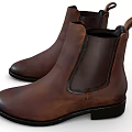 Brown Leather Chelsea Boots With Black Elastic Side Panels And Classic Design