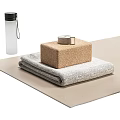 Yoga Meditation Sports Equipment Including Cork Blocks Mat Cushion Blanket Brass Bowl Water Bottle