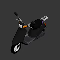 Modern Black Scooter With Illuminated Headlight Rearview Mirrors And Black Seat