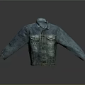 Classic Blue Denim Jacket with Front Pockets and Stylish Collar Design 3d model