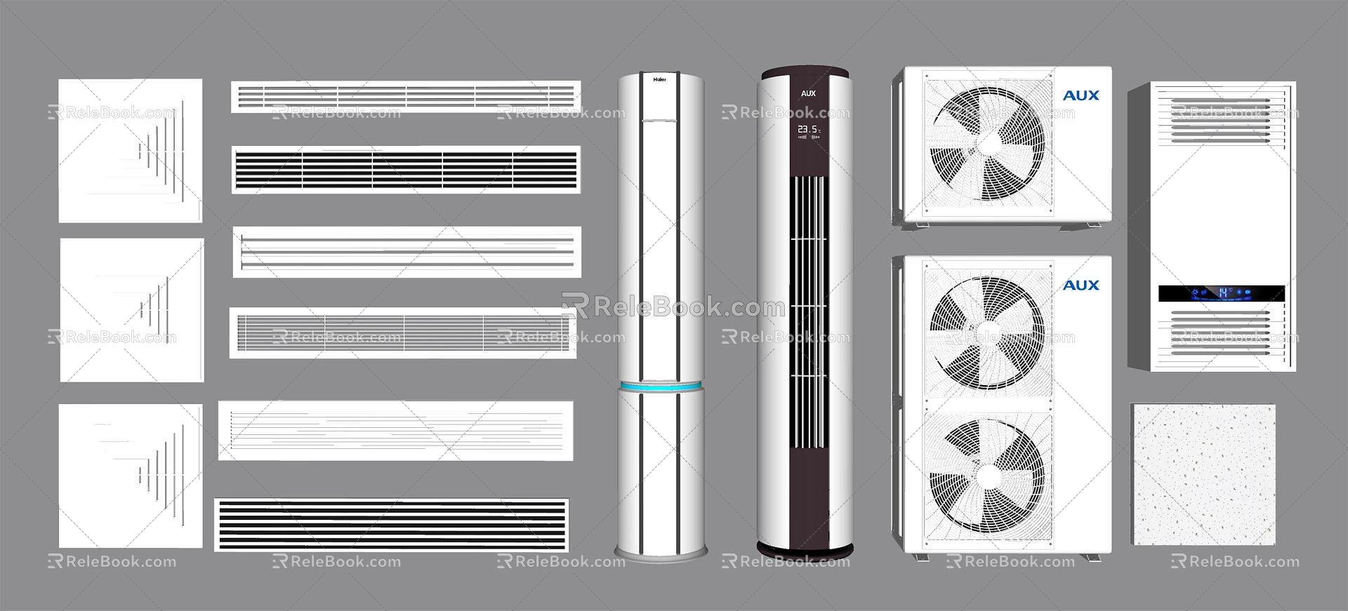 Modern air conditioning outlet central air conditioning outlet air conditioning outside 3d model