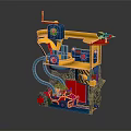 Multilevel Kids Furniture With Slide Track And Toy Car Design