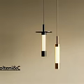 Modern Pendant Lights Design By Molteni&C With Black And Gold Cylindrical Shades