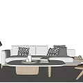 Nordic Sofa Coffee Table Combination Simple Sofa Coffee Table Combination 3d model