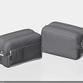 Two Black Modern Travel Bags With Zipper Closure And Handle Design