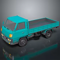 Turquoise Truck Model With Open Bed Classic Front And Black Wheels Design Features 3d model