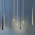 Modern Elegant Chandeliers With Sleek Conical Design Gold Silver Black Metal And Crystal Pendant Details