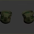 Green Camouflage Knee Pads With Elastic Straps For Protective Daily Use