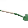 Durable Green Garden Shovel With Wooden Handle And Metal Blade