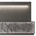 Modern Reception Desk With Three Clocks Metal Wall Rock Texture Countertop And Reception Sign