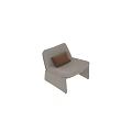 White And Blue Lounge Chairs With Orange Cushion Modern Stylish Design
