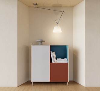 bookcase minimalist side cabinet chest of drawers 3d model