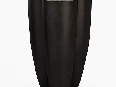 Sleek Black Modern Side Table With Cylindrical Design And Minimalist Style 3d model