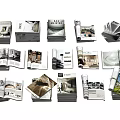 Home Interior Design Books And Magazines Open And Stacked Showcasing Modern Living Spaces