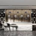 Modern Front Desk Front Desk Reception Hall 3d model