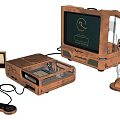 Retro Game Machine Retro TV Game Handle Retro Electrical Ornaments 3d model