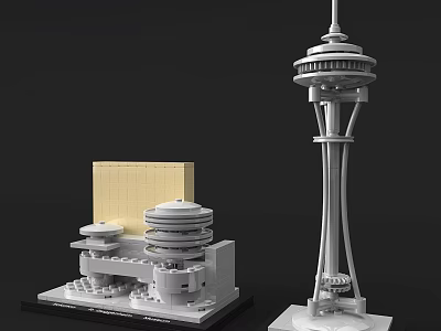 Building Blocks Models Of Tall Tower And Multi Layer Building With Spiral Structure 3d model