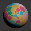 Colorful Egg Shaped Decorative Ornament Set With Hexagon Pattern And Gold Edges For Home Decor