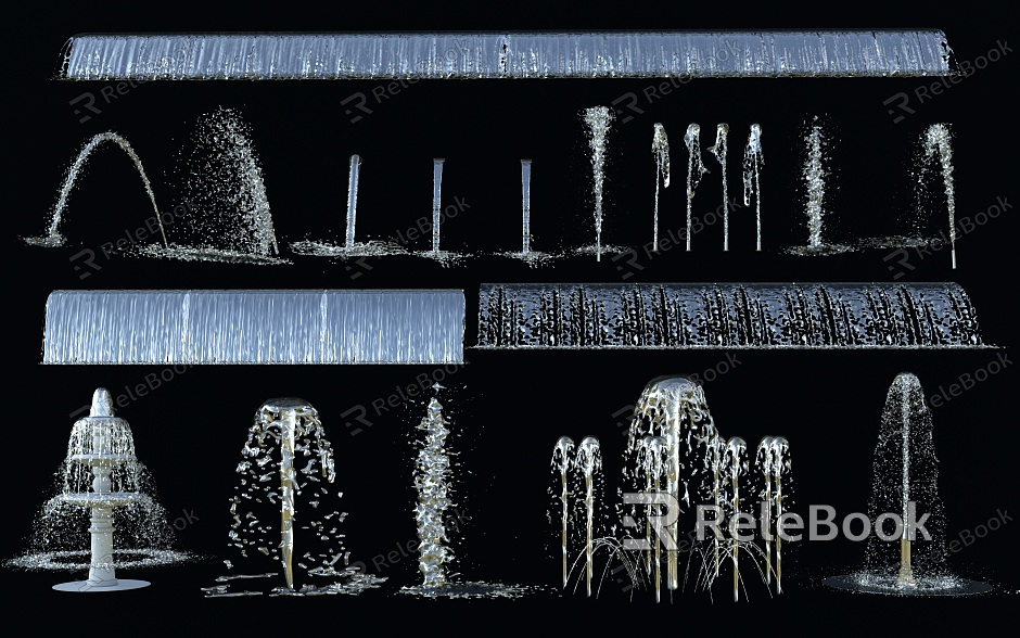 Modern Fountain Water Curtain Water Column Water Flower Water Scene Water Drop Water model