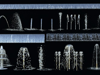 Modern Fountain Water Curtain Water Column Water Flower Water Scene Water Drop Water 3d model