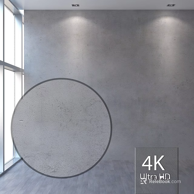 Round Component Design On Gray Wall With 4K High Resolution Interior Background 3d model