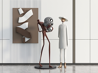 Modern Sculpture Wall Decoration Sculpture 3d model